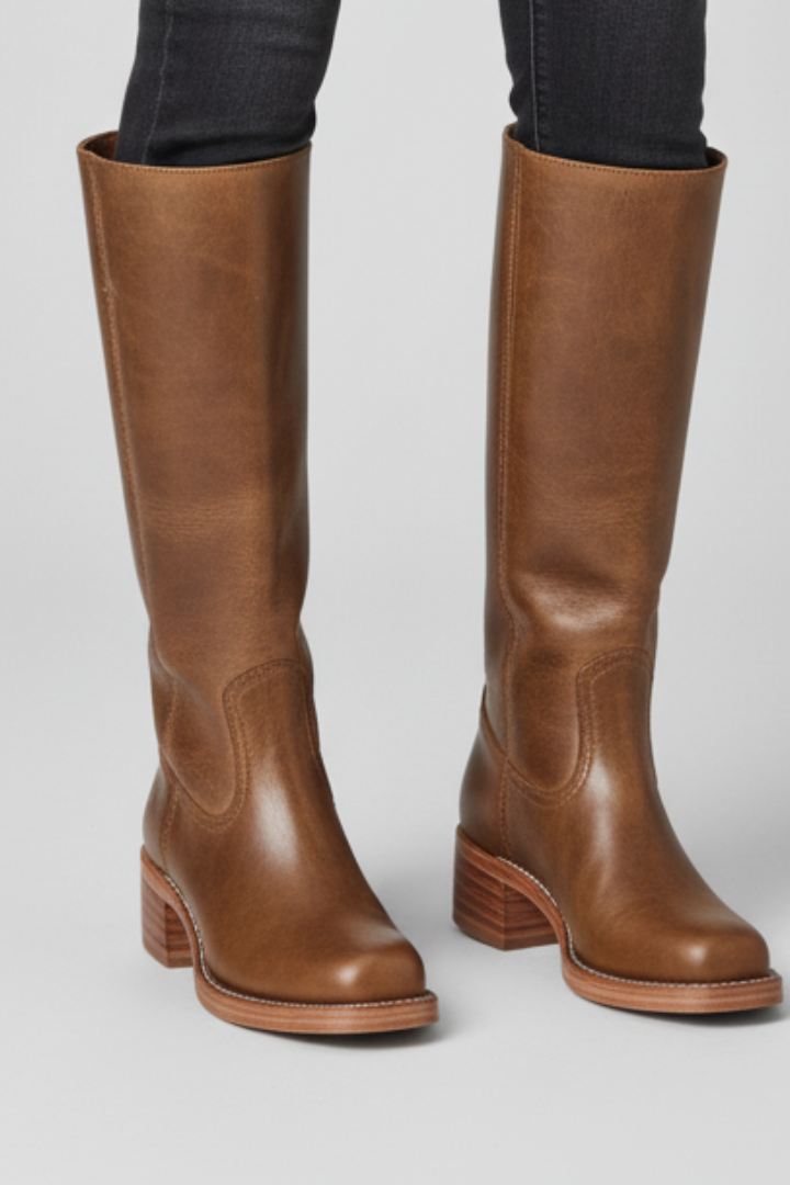 Mujer Knee-High Botas con Round Toe y Tacón de Bloque
