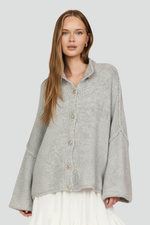 Mujer de Punto Cárdigan con botón-Front diseño y Dropped Shoulders