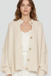 Mujer de Punto Cárdigan con botón-Front diseño y Dropped Shoulders