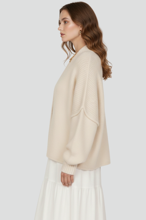 Mujer de Punto Cárdigan con botón-Front diseño y Dropped Shoulders