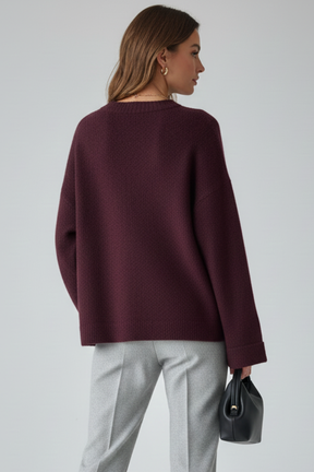 Mujer de Punto Pullover con de Cuello Redondoline