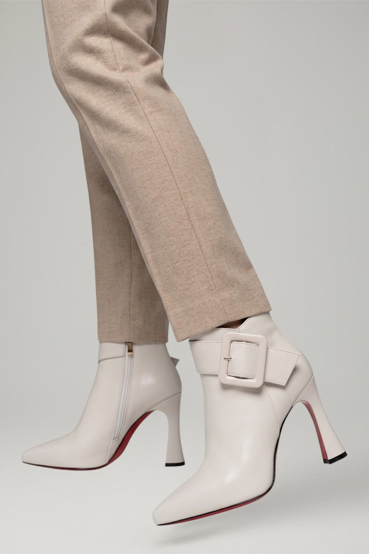 Mujer de Efecto Piel Botines con Buckle y Zip