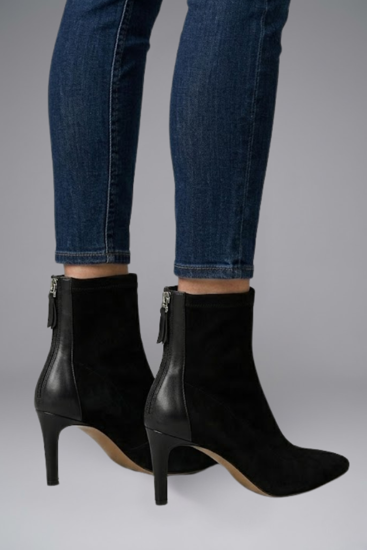Mujer de Efecto Piel Botines con cierre de cremallera for Fall