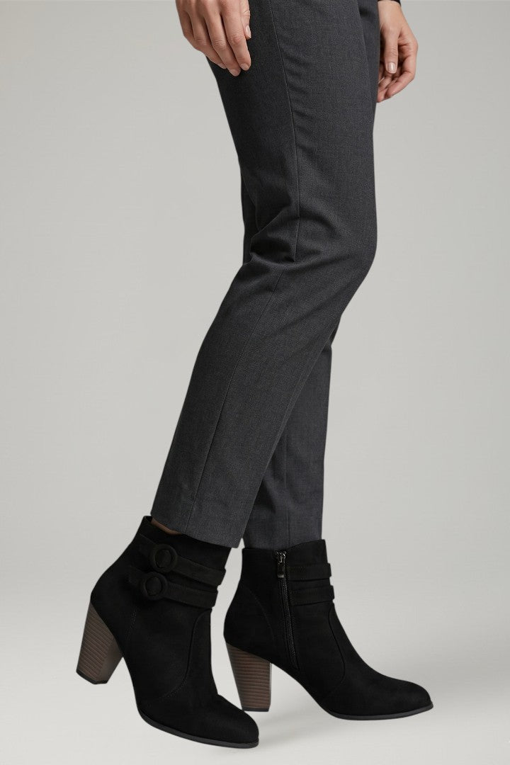 Mujer de Efecto Piel Cowboy Botas con Buckle Detail y Sturdy Heel