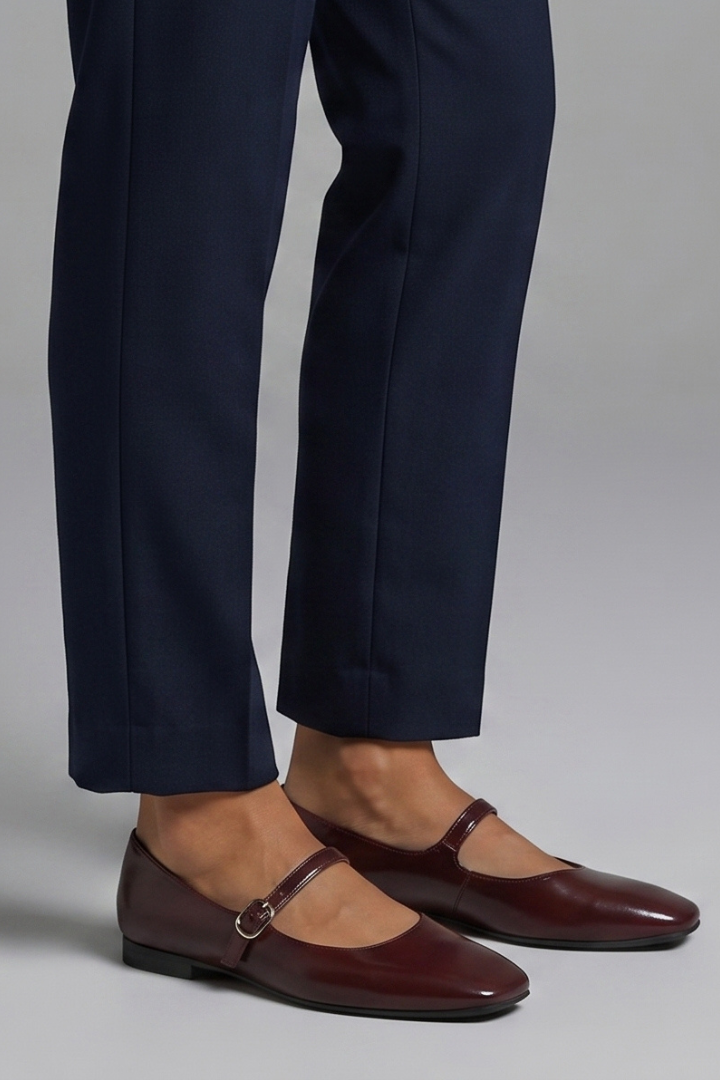 Mujer de Efecto Piel Flat Zapatos con Buckle Strap for Everyday Wear