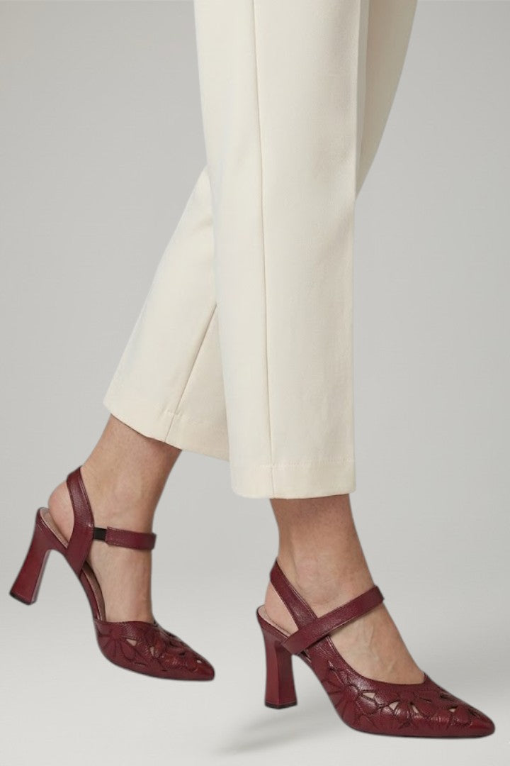 Mujer de Efecto Piel tacones con Buckle Fastening y Cushioned Sole