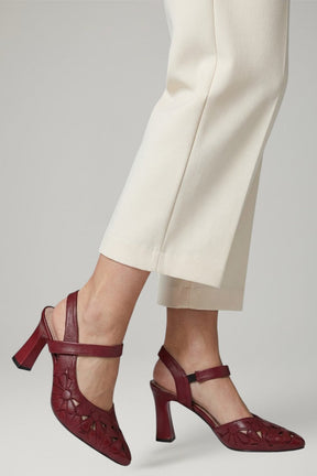 Mujer de Efecto Piel tacones con Buckle Fastening y Cushioned Sole