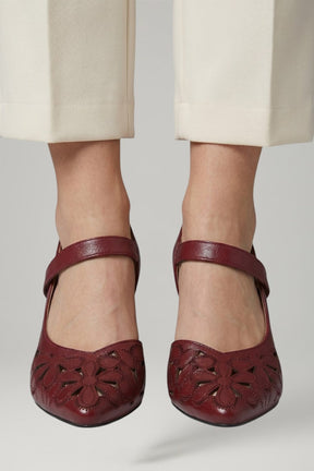 Mujer de Efecto Piel tacones con Buckle Fastening y Cushioned Sole