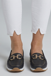 Mujer de Efecto Piel Mocasines con Metal Hardware Detail for Everyday Wear