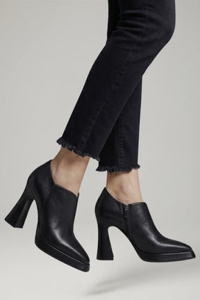 Mujer de Efecto Piel Pumps con Platform Sole y Side Zipper