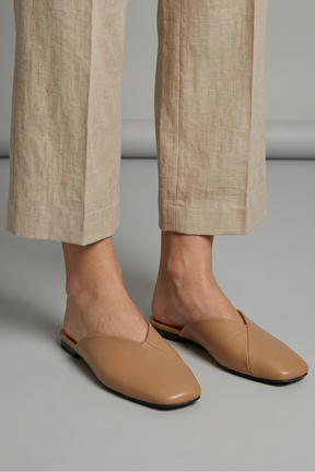 Mujer de Efecto Piel Sandalias con Square Toe y Slip On
