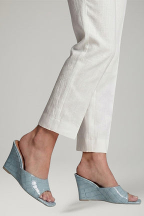 Mujer de Efecto Piel Wedge Zapatos con Cushioned Footbed
