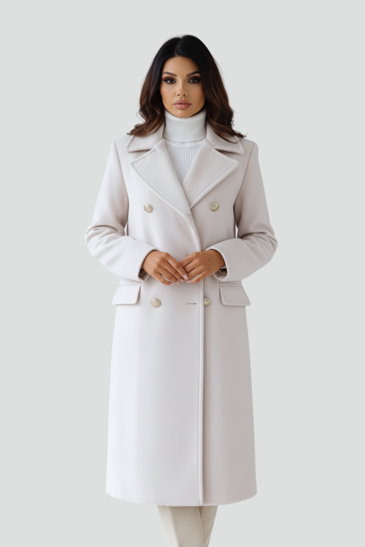 Mujer Long Abrigo con Double botones y