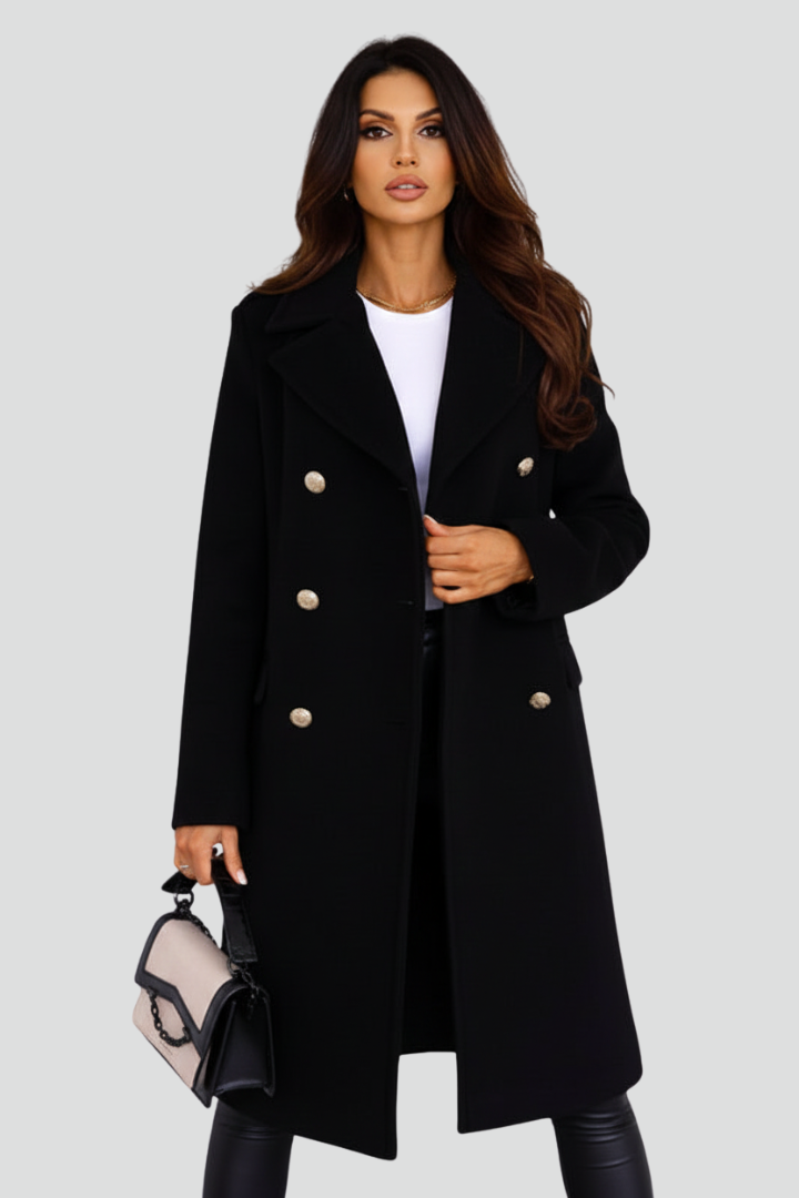 Mujer Long Abrigo con Double botones y