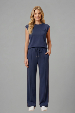 Mujer Loungewear conjunto con Elastic cinturilla y Manga Cortas