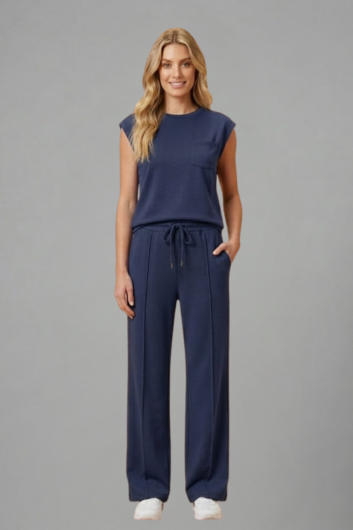 Mujer Loungewear conjunto con Elastic cinturilla y Manga Cortas
