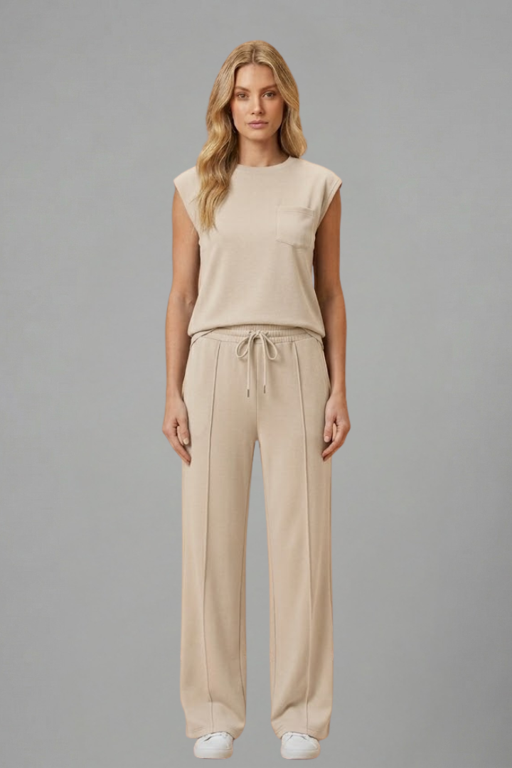 Mujer Loungewear conjunto con Elastic cinturilla y Manga Cortas