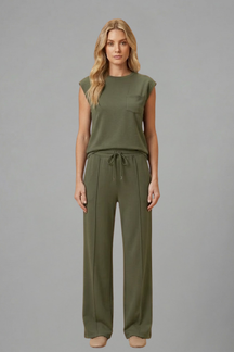 Mujer Loungewear conjunto con Elastic cinturilla y Manga Cortas