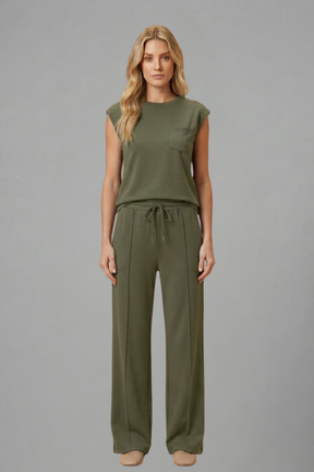 Mujer Loungewear conjunto con Elastic cinturilla y Manga Cortas