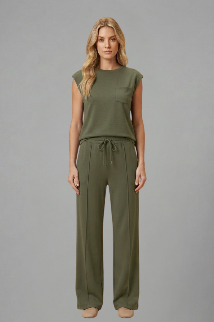 Mujer Loungewear conjunto con Elastic cinturilla y Manga Cortas