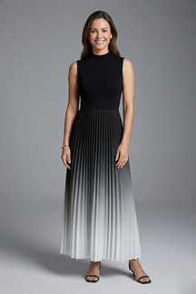 Mujer Vestido Largo con Sin Mangas diseño y Plisado Falda