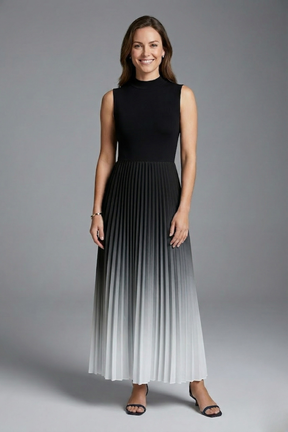 Mujer Vestido Largo con Sin Mangas diseño y Plisado Falda