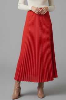 Mujer Maxi Falda con Elastic cintura y Plisado Surface