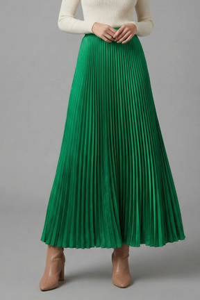 Mujer Maxi Falda con Elastic cintura y Plisado Surface