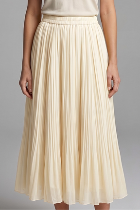 Mujer Maxi Falda con Elastic cinturilla y Plisado Surface