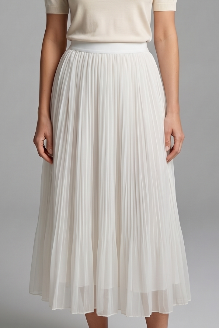 Mujer Maxi Falda con Elastic cinturilla y Plisado Surface