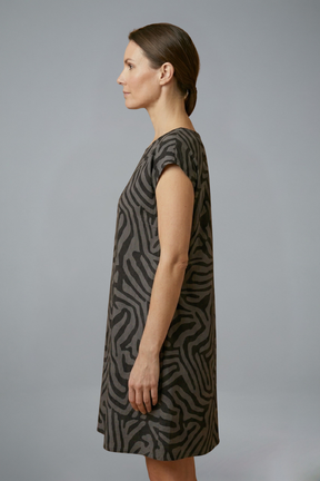 Mujer Vestido Midi con A-Line corte y Flared mangas