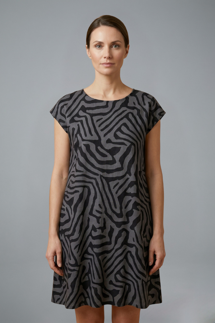 Mujer Vestido Midi con A-Line corte y Flared mangas
