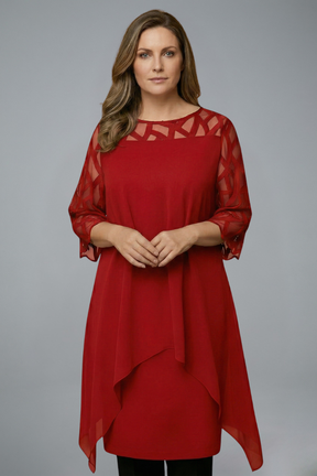 Mujer Vestido Midi con Adjustable corte y Manga Cortas
