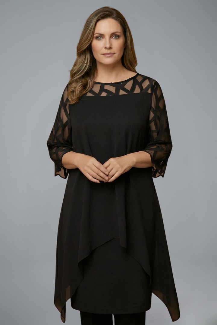Mujer Vestido Midi con Adjustable corte y Manga Cortas