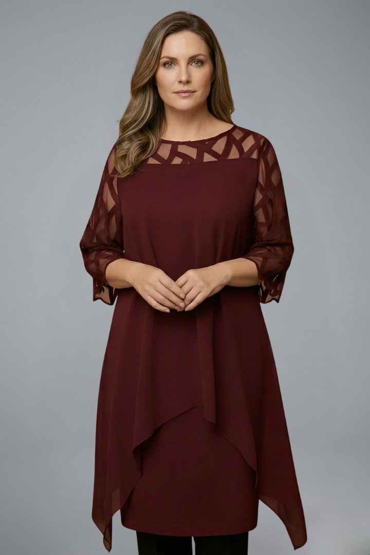 Mujer Vestido Midi con Adjustable corte y Manga Cortas