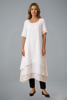 Mujer Vestido Midi con Open Neckline y Flowing Falda
