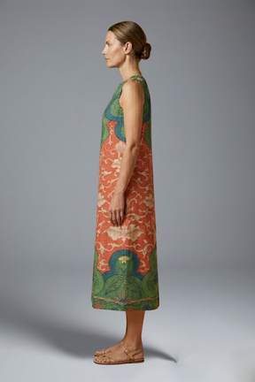 Mujer Vestido Midi con Sin Mangas diseño y estampado floral