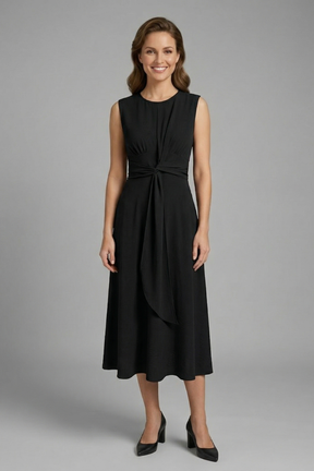 Mujer Vestido Midi con Sin Mangas diseño y de Cuello Redondoline