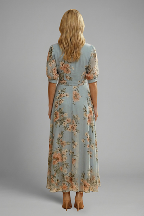 Mujer Vestido Midi con de Cuello en V y estampado floral