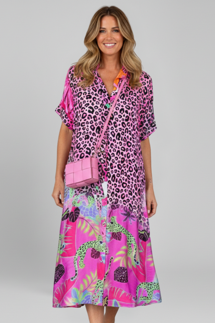 Mujer Vestido Midi con escote en V y Patterned Surface