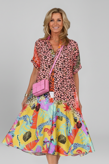 Mujer Vestido Midi con escote en V y Patterned Surface