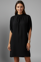 Mujer Vestido Corto con Mock Neck y Split mangas