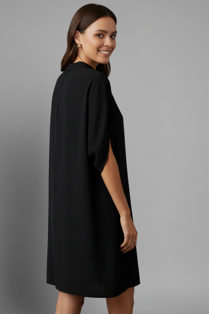 Mujer Vestido Corto con Mock Neck y Split mangas