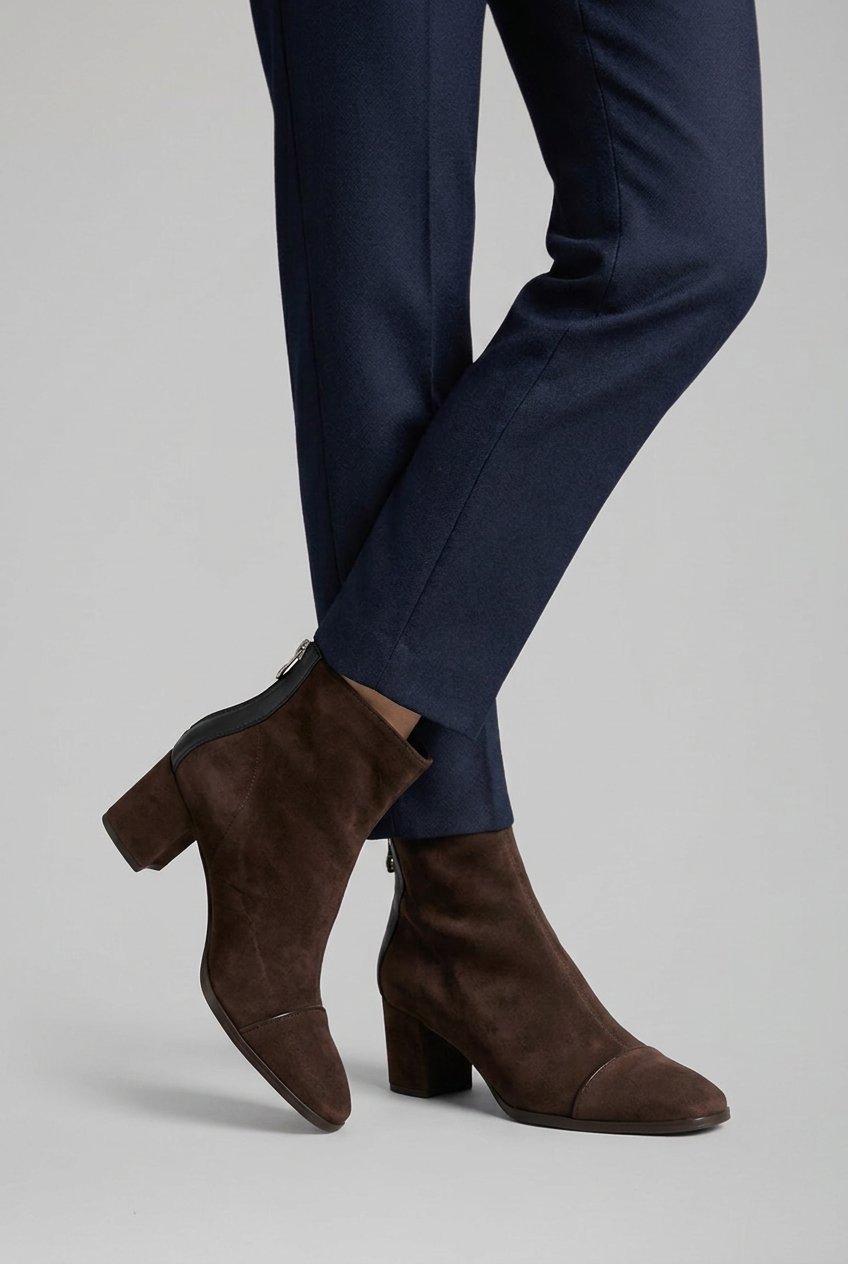 Mujer Orthopaedic Heeled Botas con Tacón de Bloque for All-Day Comfort