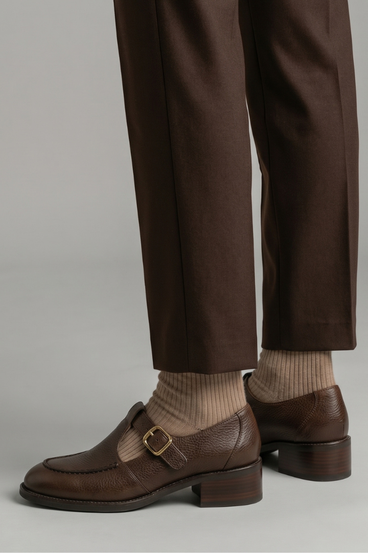 Mujer Orthopaedic Mary Jane Zapatos con Buckle Strap for Everyday Wear