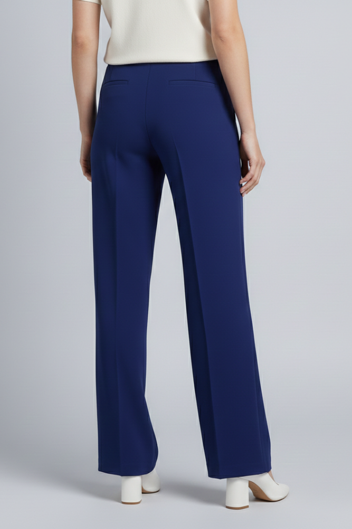 Mujer Palazzo Pantalón con Talle Alto y Pleats