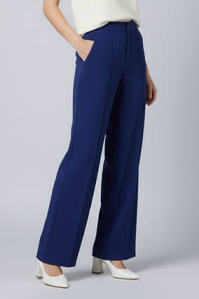 Mujer Palazzo Pantalón con Talle Alto y Pleats