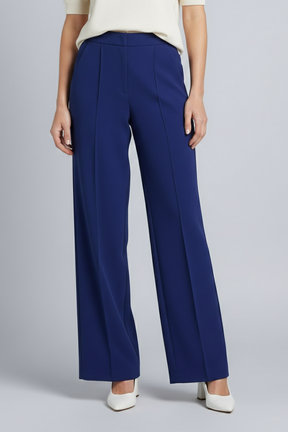 Mujer Palazzo Pantalón con Talle Alto y Pleats