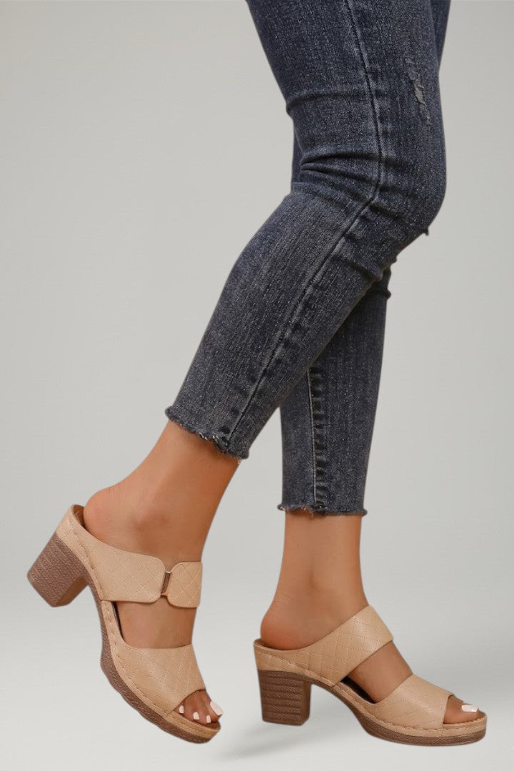 Mujer Sandalias con Adjustable Straps y Tacón de Bloque
