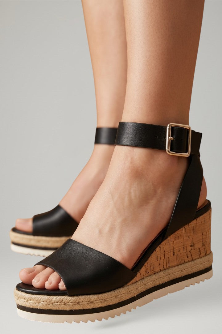 Mujer Sandalias con Wedge Heel y Strap Fastening